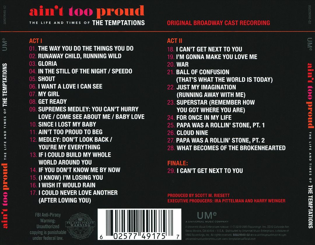 Ain't Too Proud: The Life and Times of the Temptations cover art