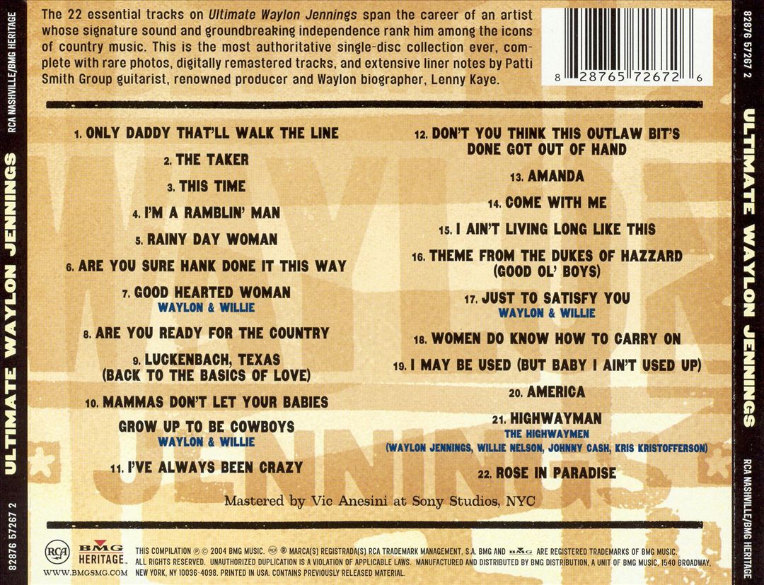 Ultimate Waylon Jennings cover art