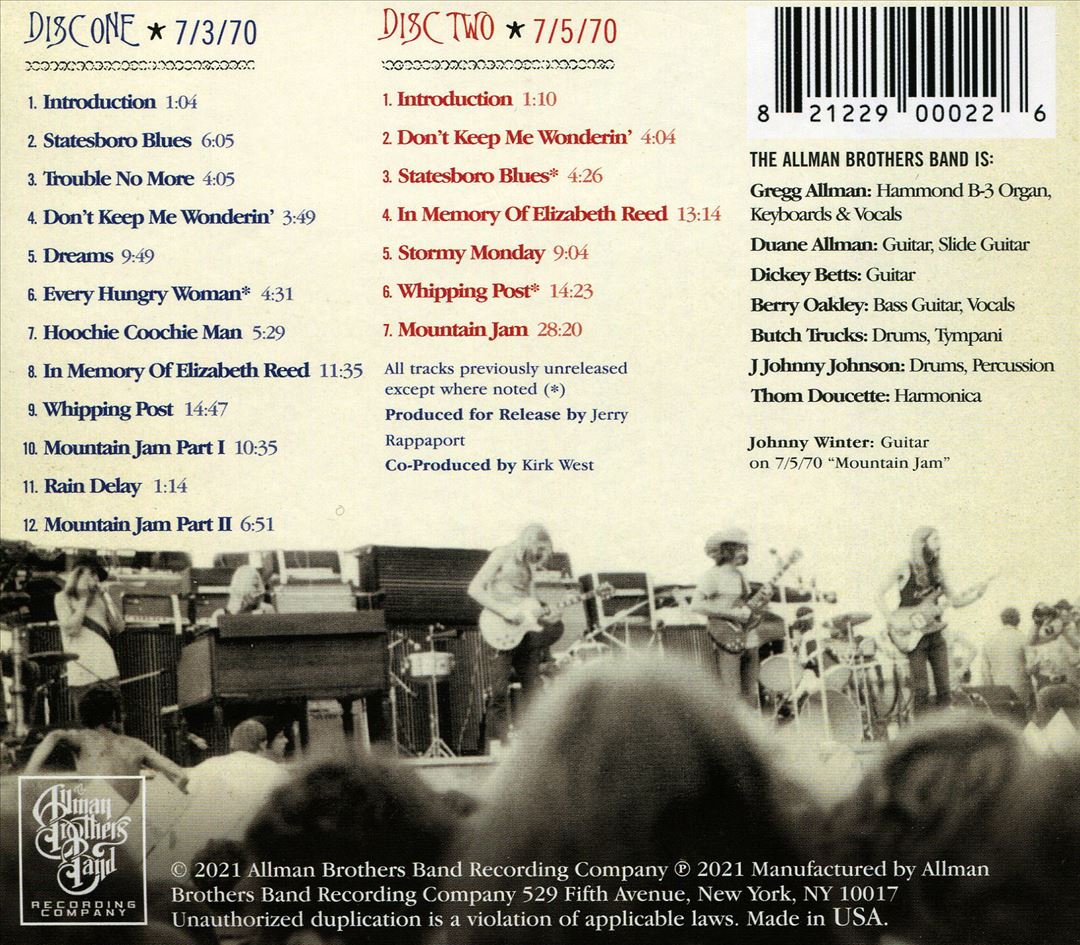 Live at the Atlanta International Pop Festival: July 3 & 5, 1970 cover art