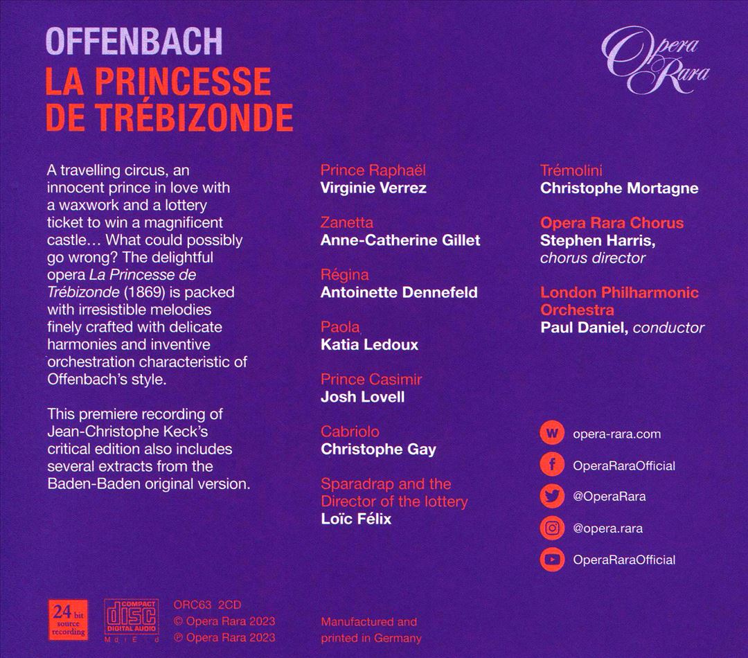 Offenbach: La Princesse de Trébizonde cover art