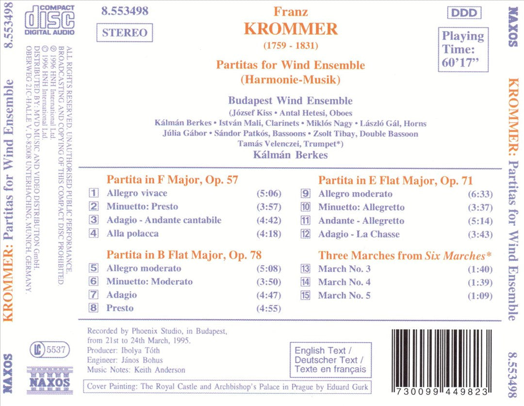 Krommer: Partitas for Wind Ensemble cover art