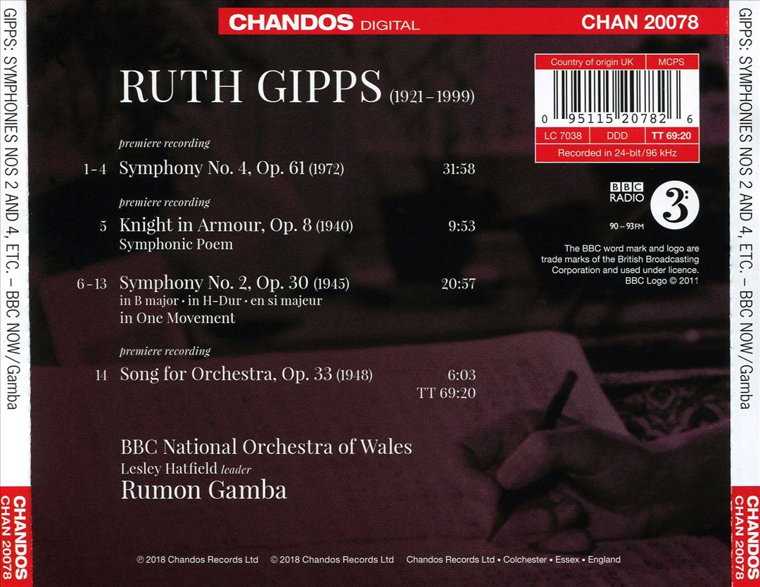 Ruth Gipps: Symphonies Nos. 2 and 4; Song for Orchestra; Knight in Armour cover art