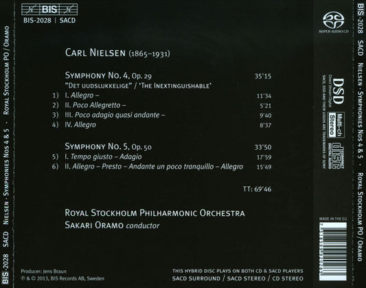 Carl Nielsen: Symphonies Nos. 4 "The Inextinguishable" & 5 cover art
