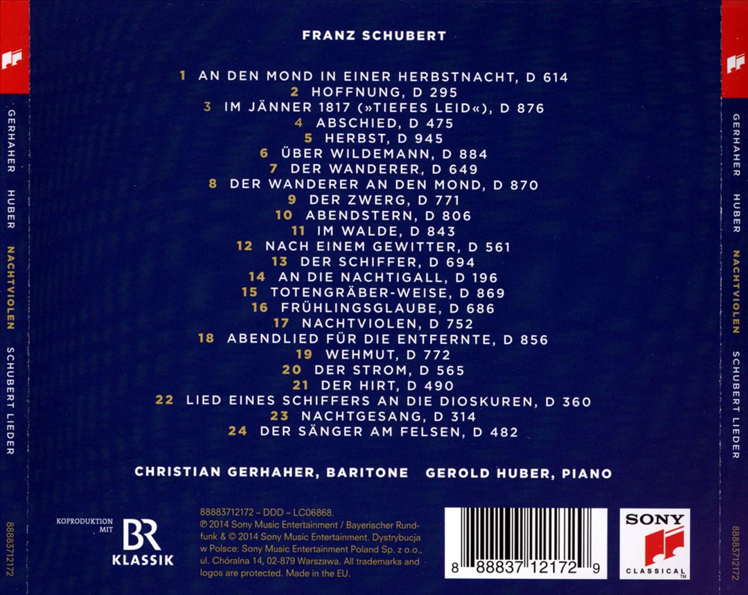 Nachtviolen: Schubert Lieder cover art
