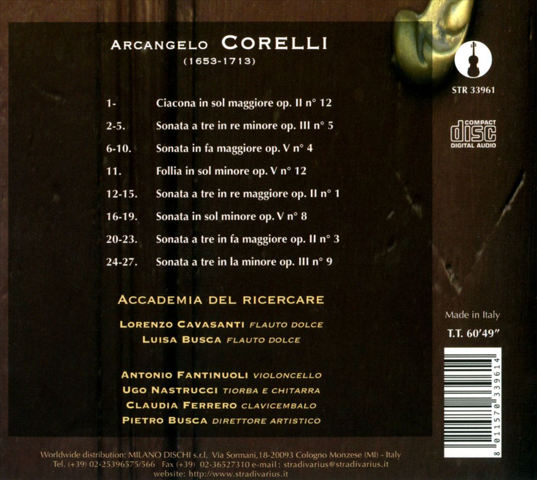 A. Corelli: Sonate, Ciacona e Follia cover art