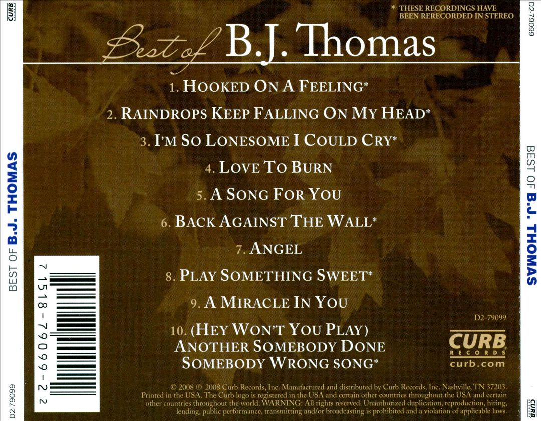 Best of B.J. Thomas [Curb] cover art