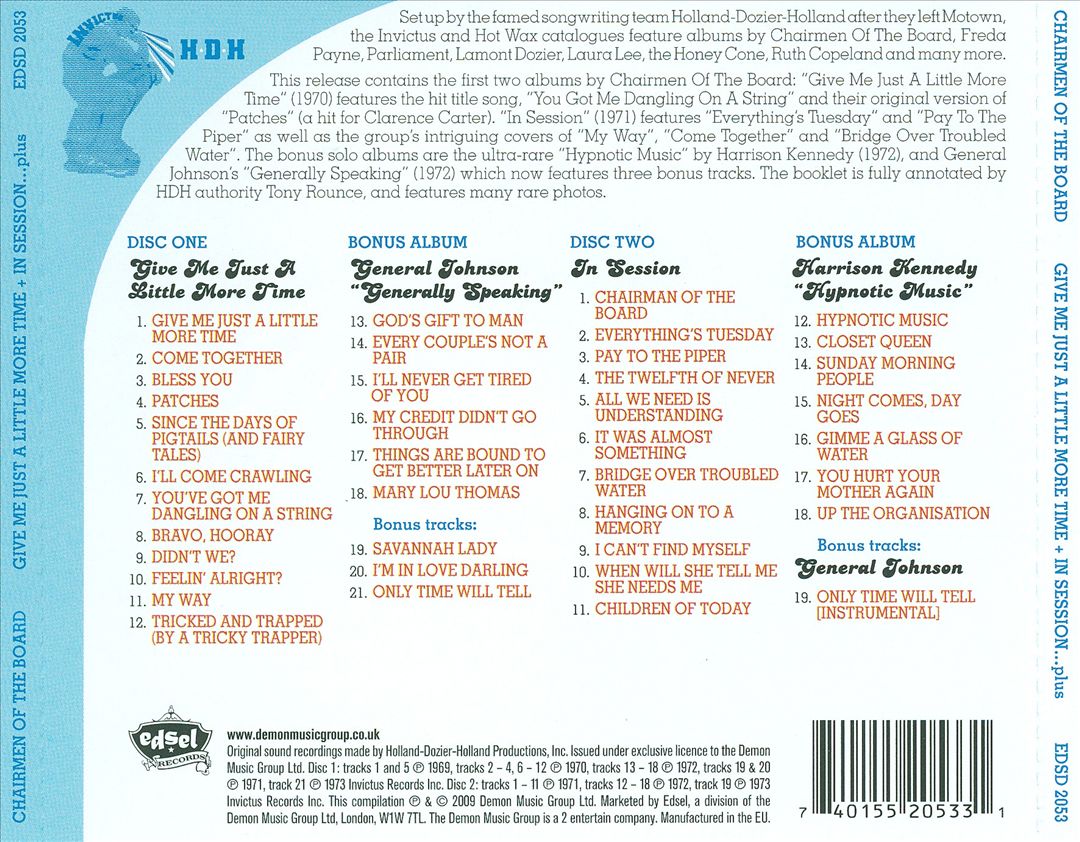 Give Me Just a Little More Time/In Session Plus cover art