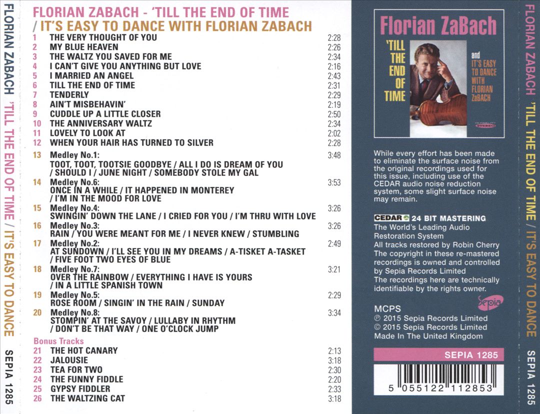 'Till the End of Time/It's Easy To Dance With Florian Zabach cover art