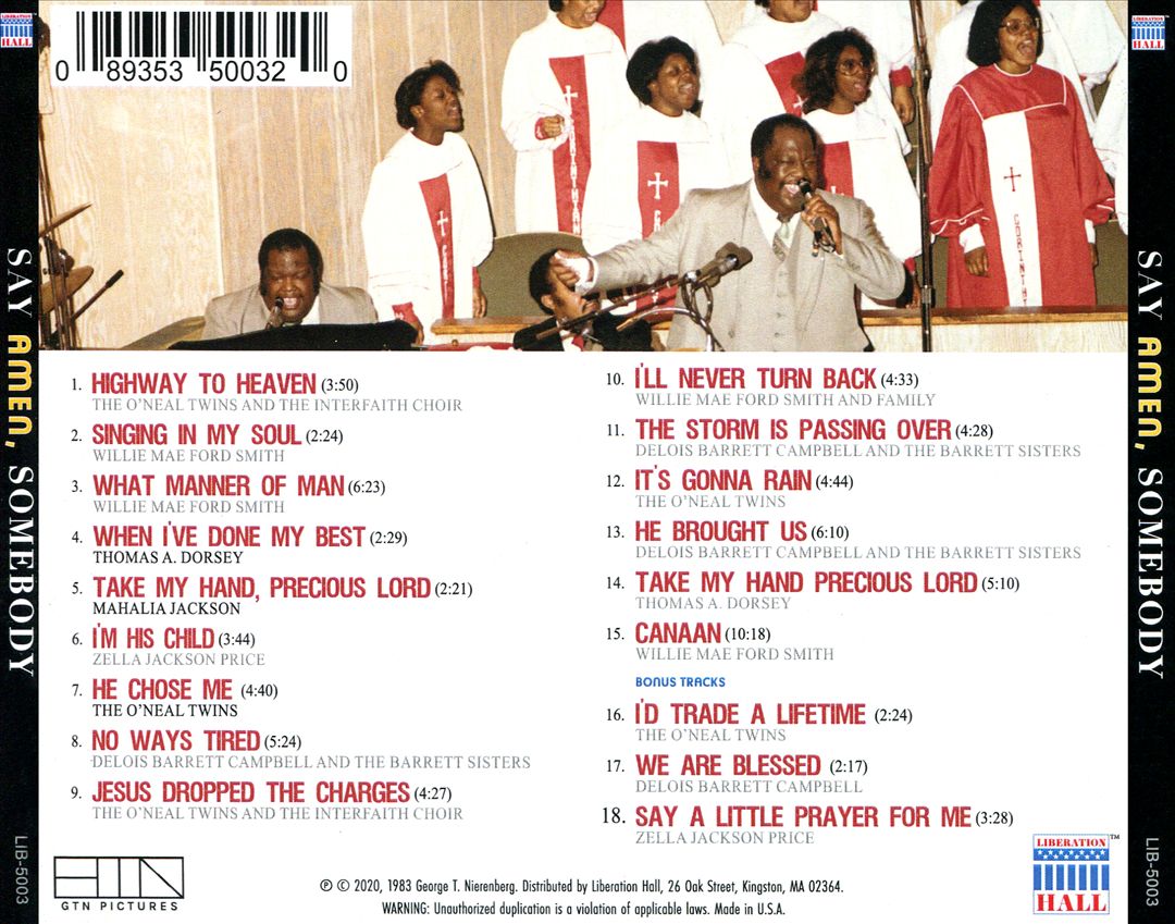 Say Amen Somebody cover art