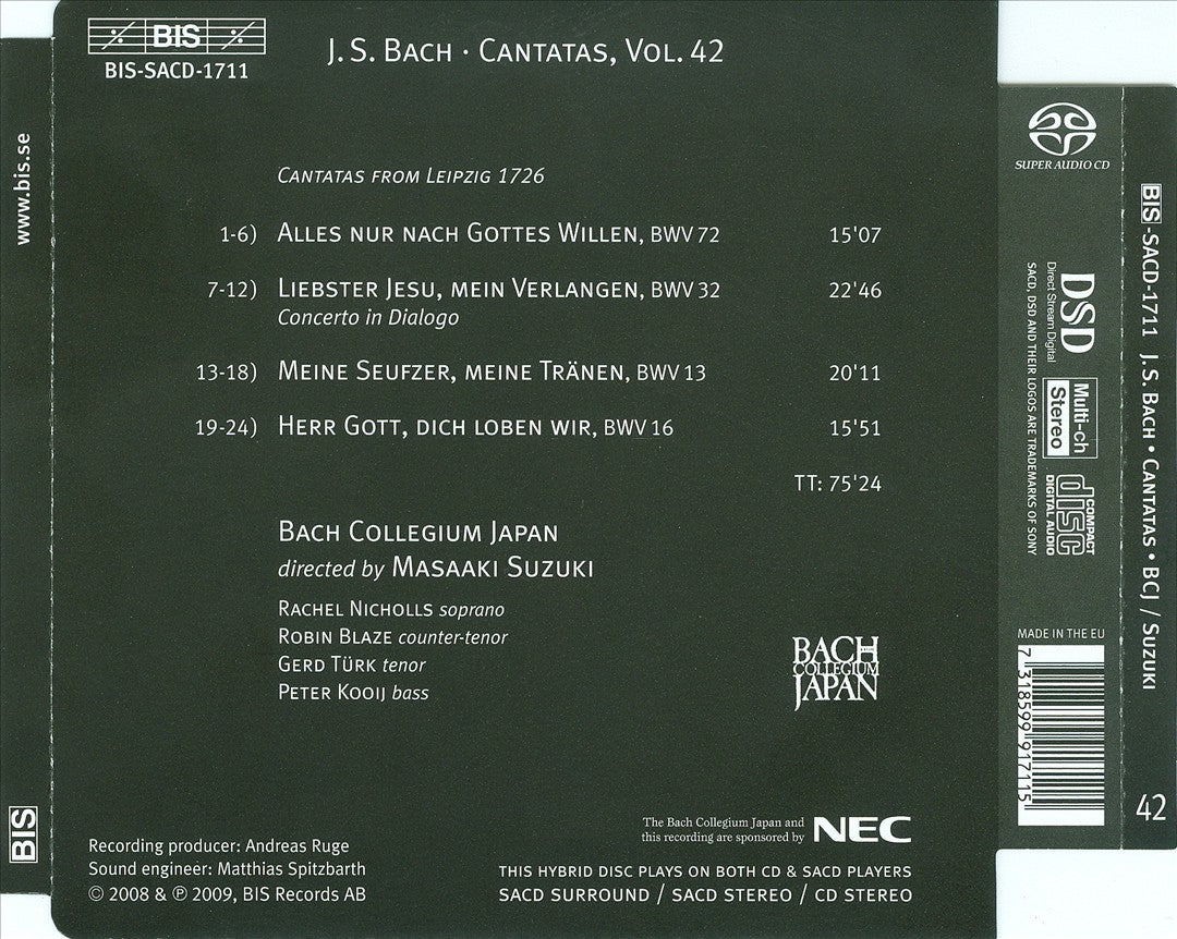 Bach: Cantatas, Vol. 42 cover art