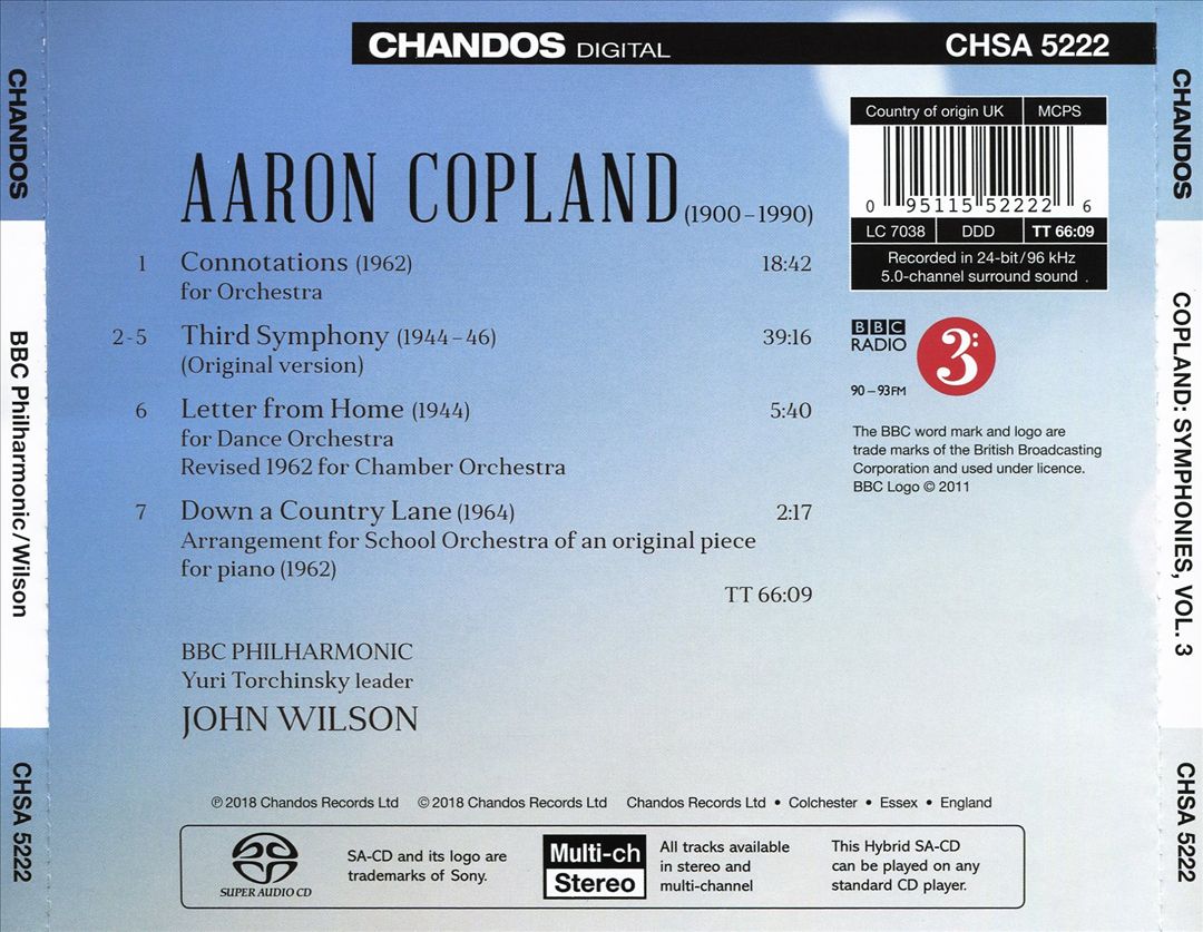 Copland: Orchestral Works, Vol. 4 - Symphonies cover art
