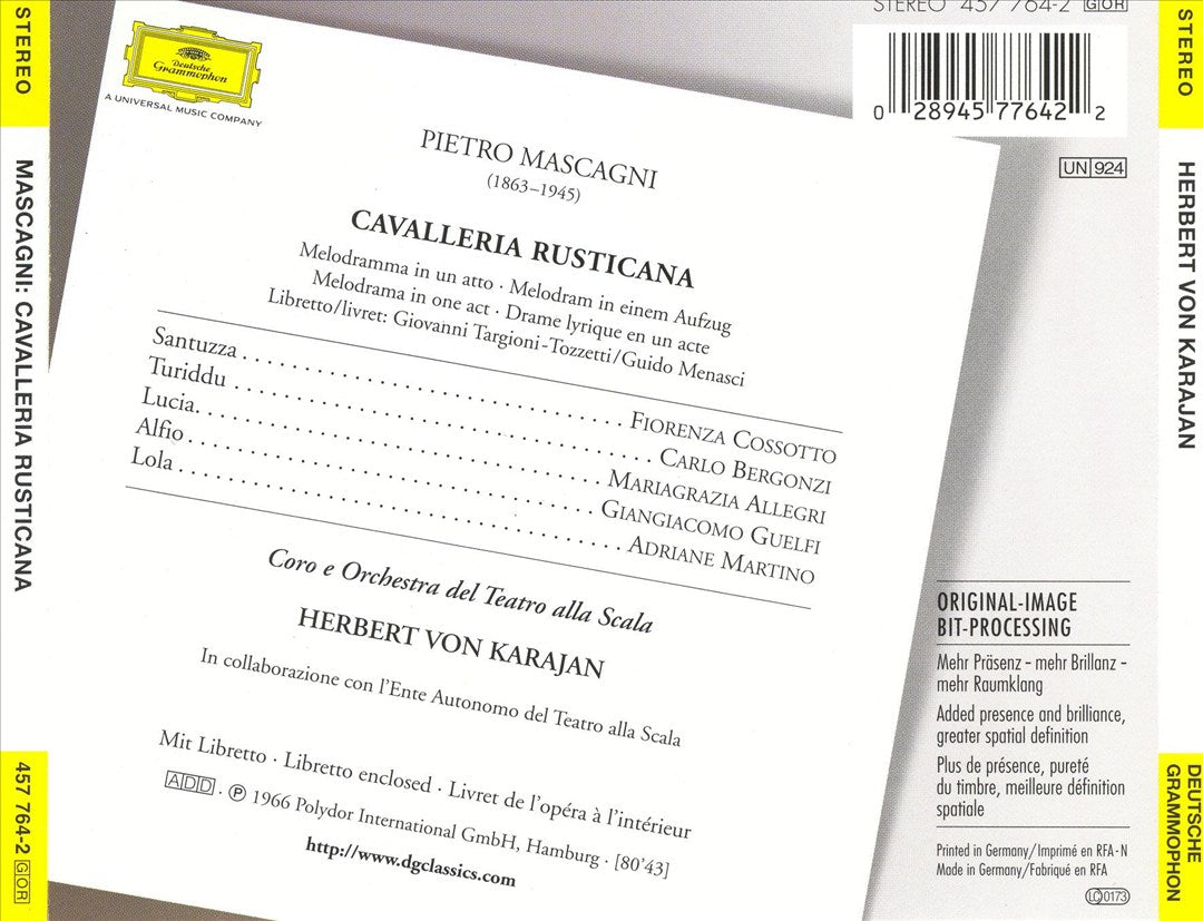 Mascagni: Cavalleria Rusticana cover art