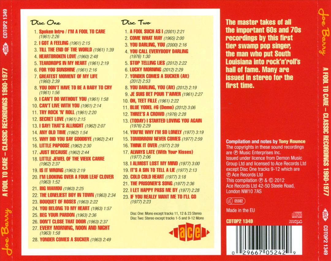 Fool to Care: Classic Recordings 1960-1977 cover art