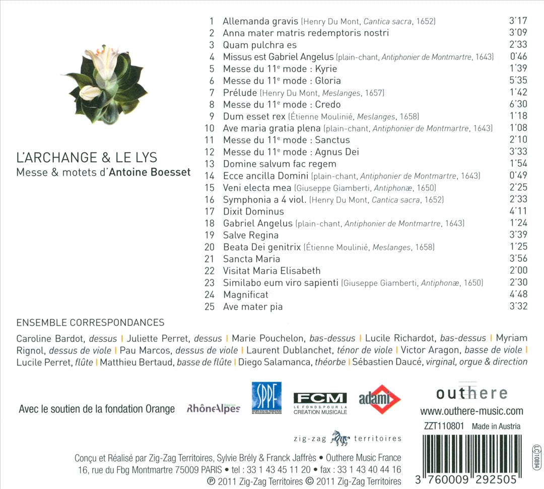 L'Archange et le lys: Messe et motets d'Antoine Boesset cover art