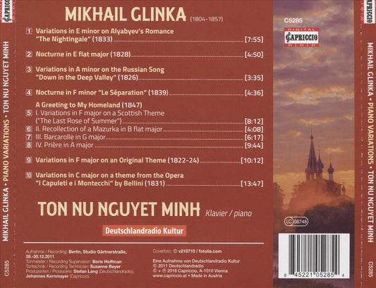 Mikhail Glinka: Piano Variations cover art