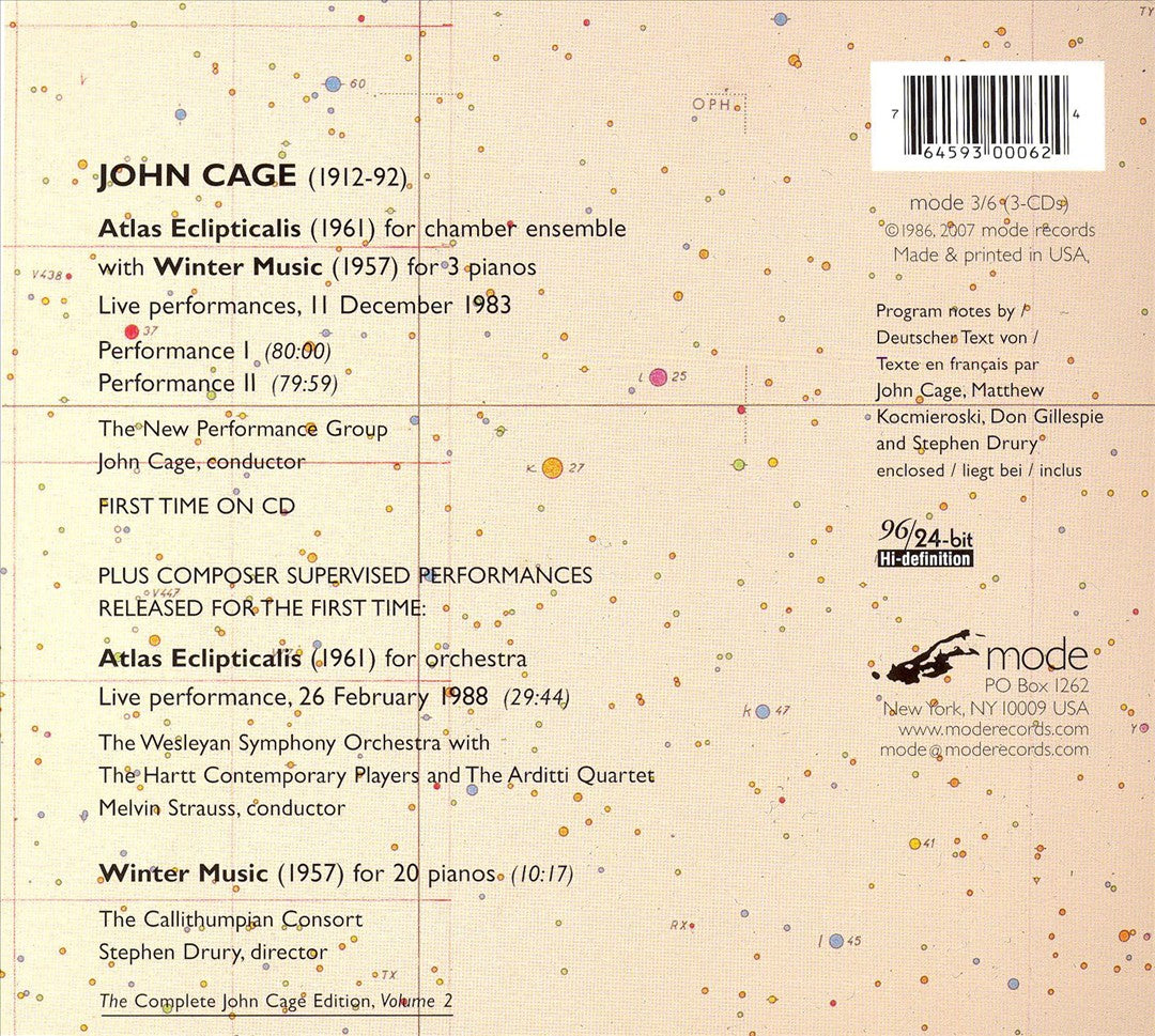 John Cage: Atlas Eclipticalis with Winter Music cover art