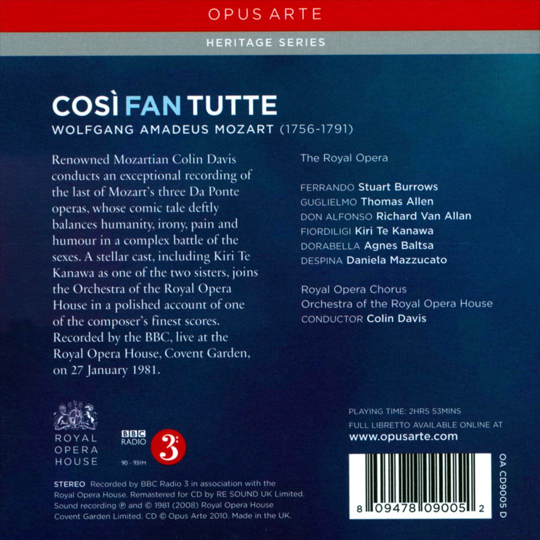 Mozart: Così fan tutte cover art