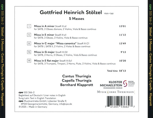 Gottfried Heinrich Stölzel: 5 Masses cover art