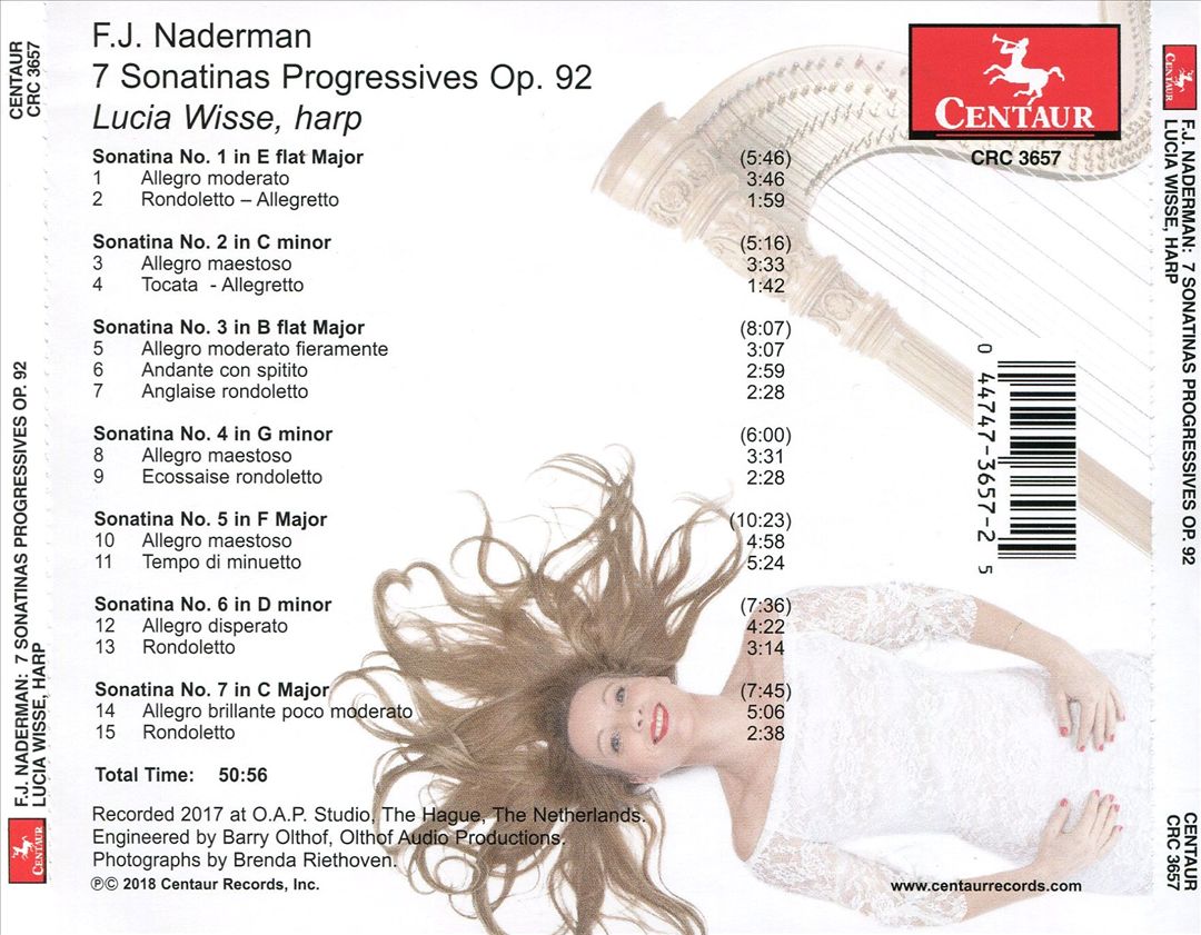 J.F. Naderman: 7 Sonatinas Progressives, Op.  92 cover art