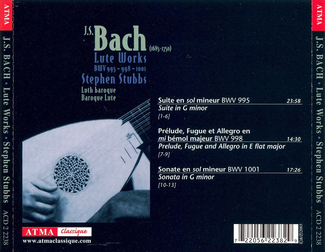 Bach: Lute Works BWV 995, 998 & 1001 cover art