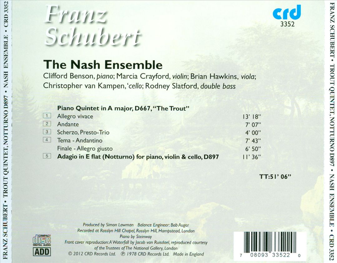 Franz Schubert: Trout Quintet; Notturno cover art