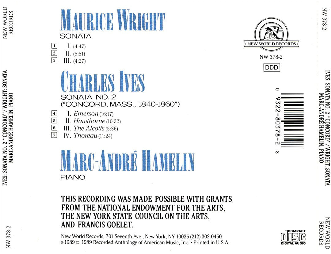 Ives: Sonata No.2 "Concord, Mass" cover art