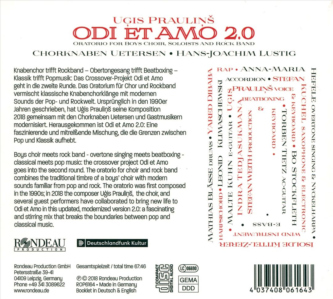 Uģis Prauliņš: Odi et Amo 2.0 cover art