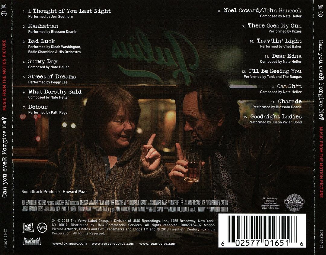 Can You Ever Forgive Me? [Original Soundtrack] cover art