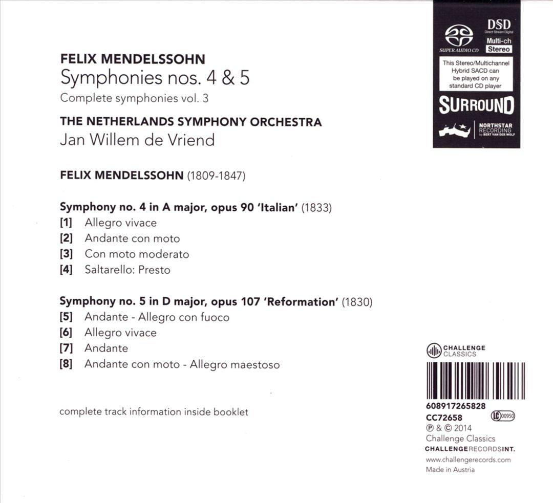 Mendelssohn: Symphonies Nos. 4 & 5 cover art