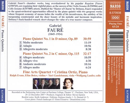 Fauré: Piano Quintets cover art