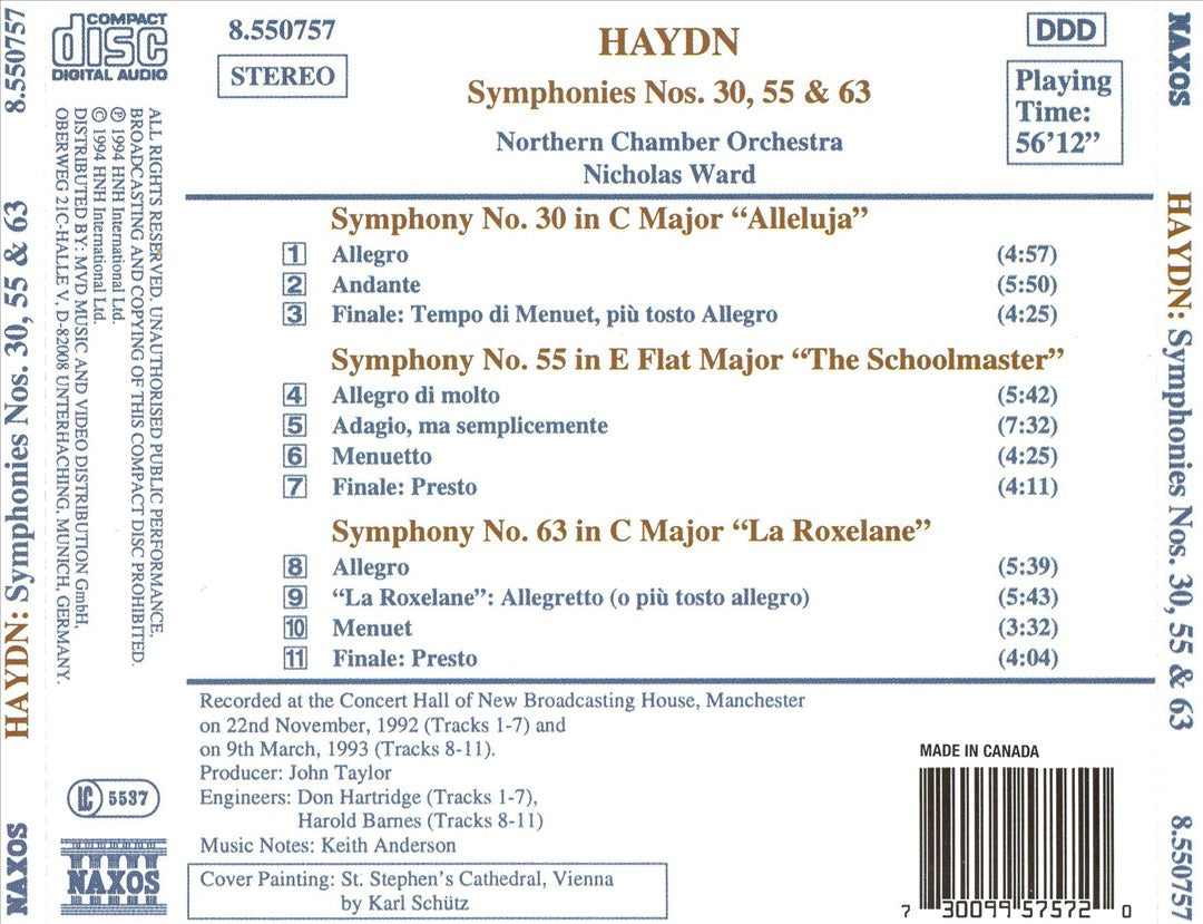 Haydn: Symphonies Nos. 30 ("Alleluja"), 55 cover art