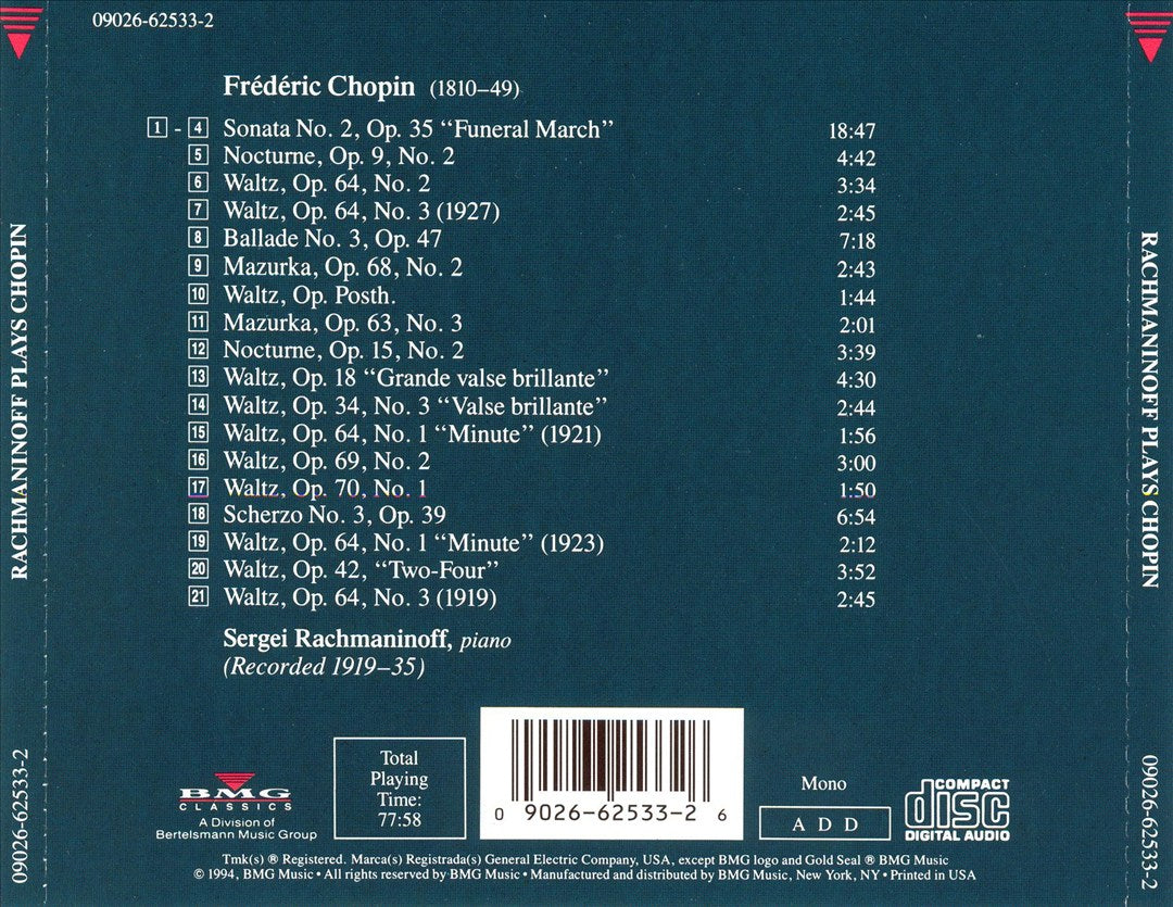 Rachmaninoff Plays Chopin cover art