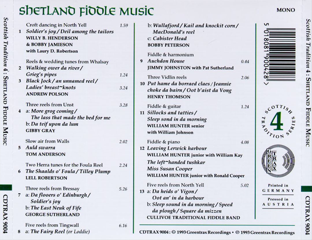 Scottish Tradition, Vol. 4: Shetland Fiddle cover art