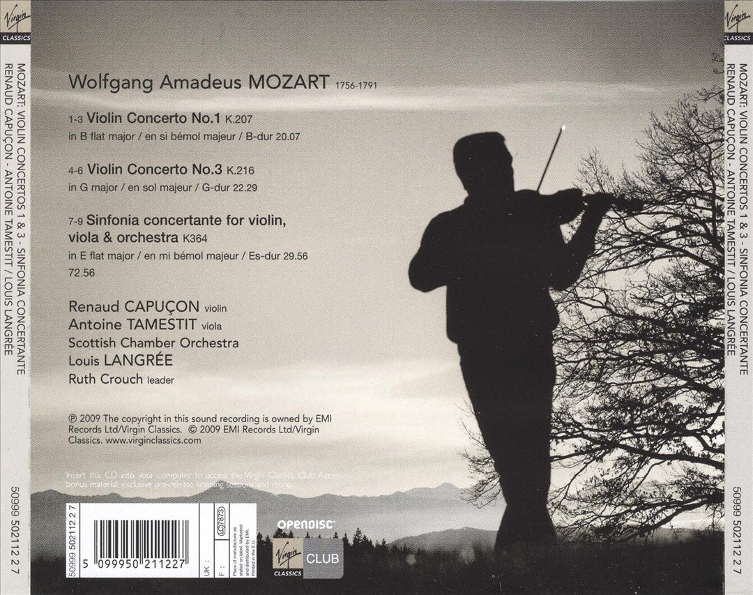 Mozart: Violin Concertos Nos. 1 & 3; Sinfonia concertante [Enhanced CD] cover art