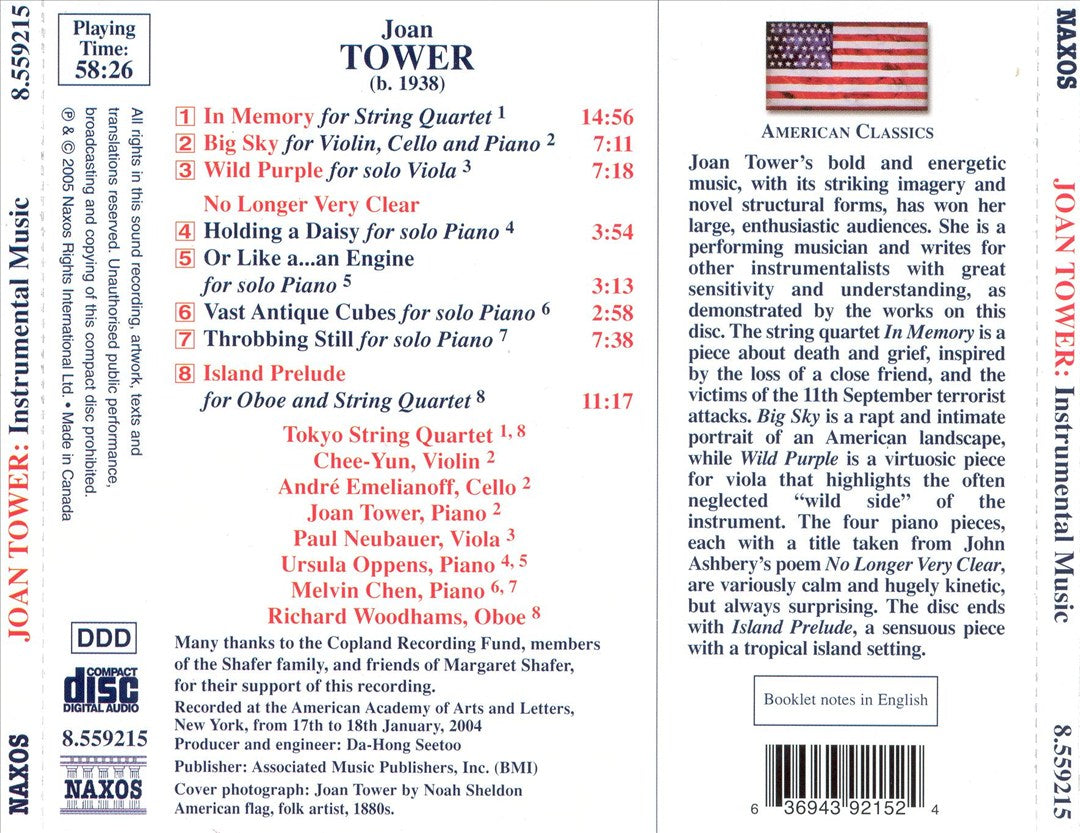 Joan Tower: Instrumental Music cover art