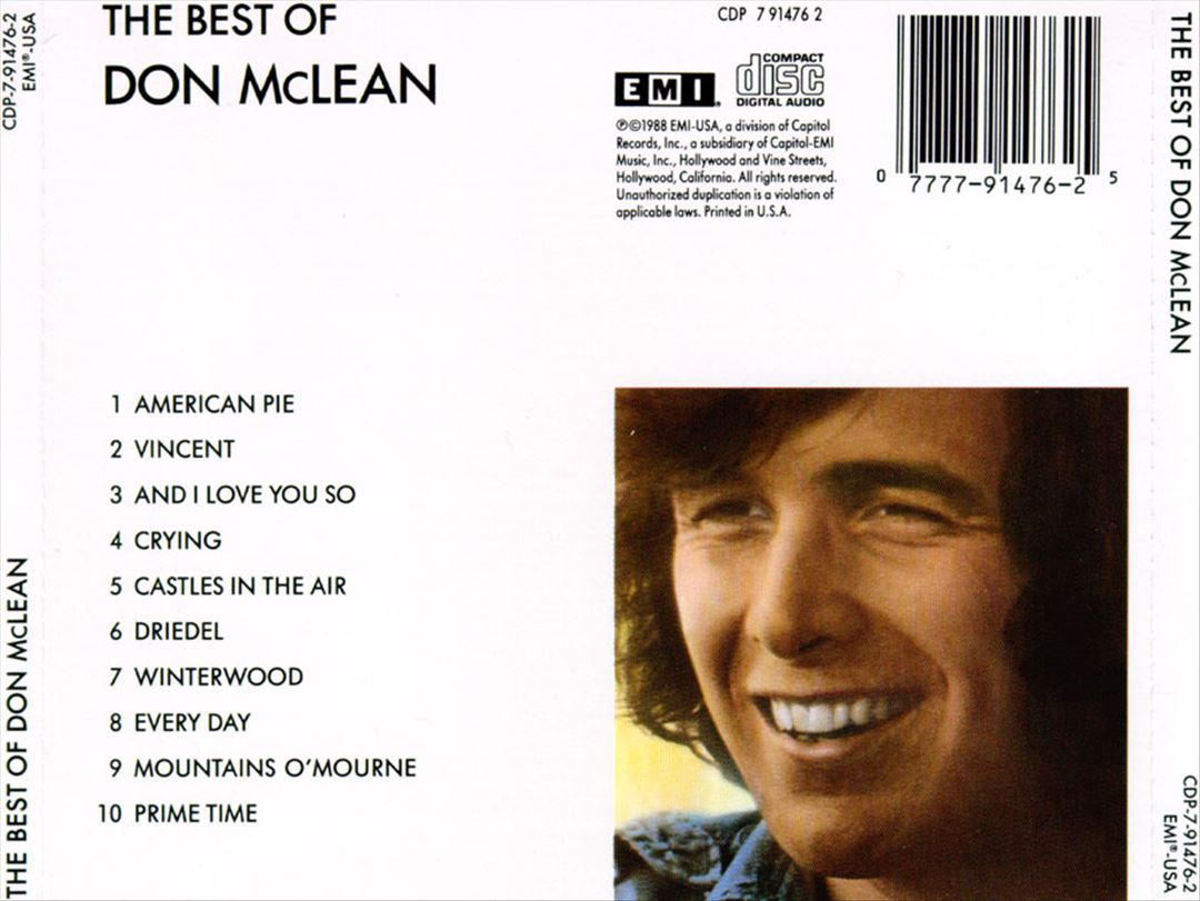 Best of Don McLean [EMI 1988] cover art