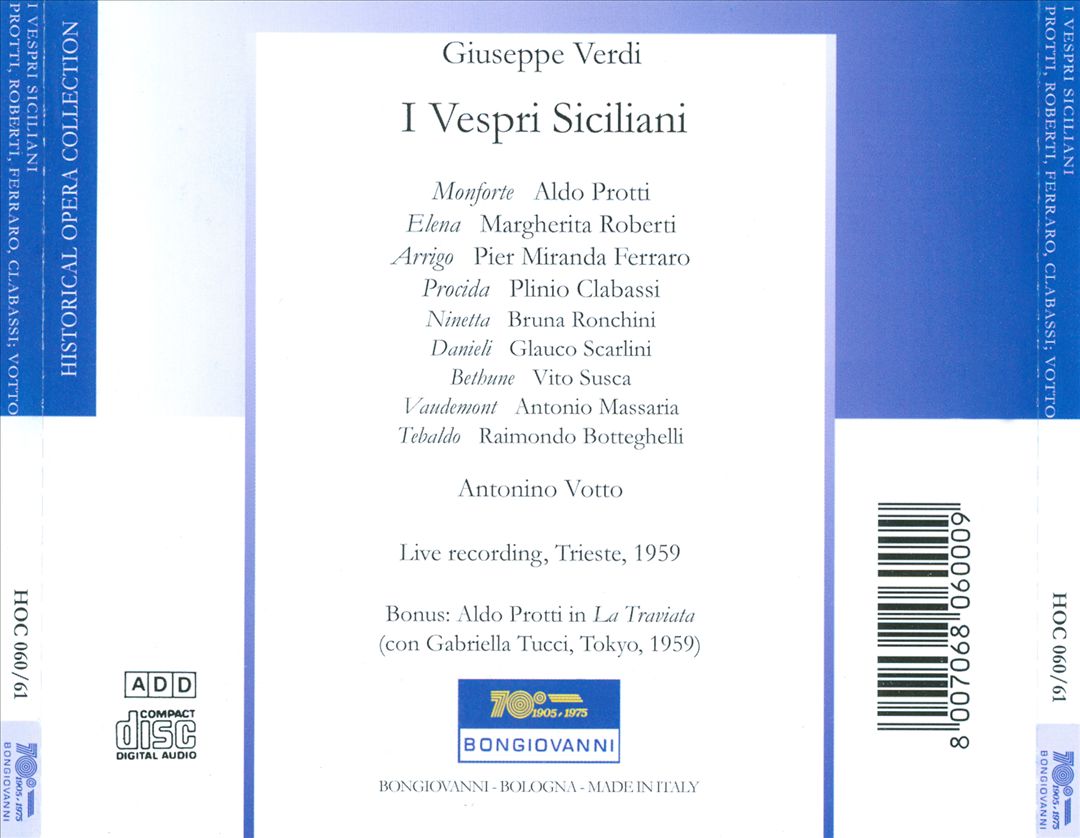 Verdi: I Vespri Siciliani cover art