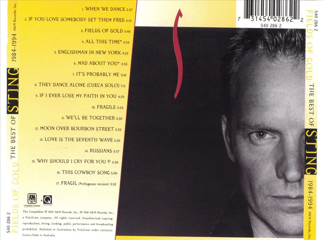 Fields of Gold: The Best of Sting 1984-1994 [Australian Bonus Tracks] cover art
