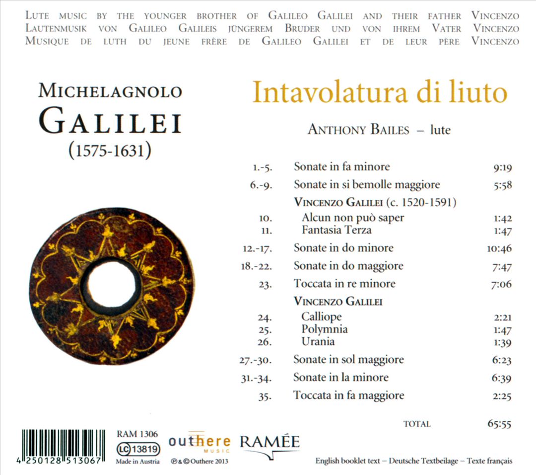 Michelagnolo Galilei: Intavolatura di liuto cover art