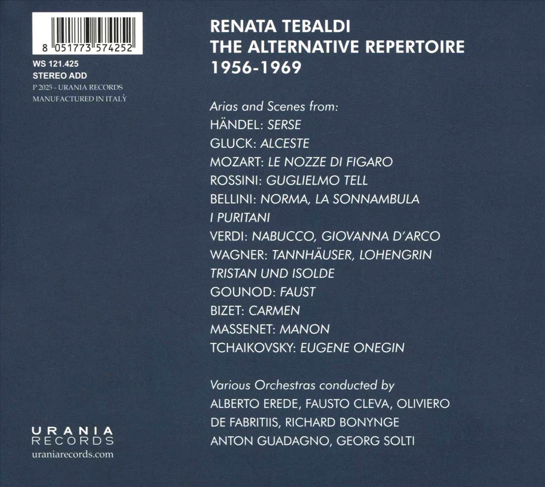 Renata Tebaldi: The Alternative Repertoire cover art