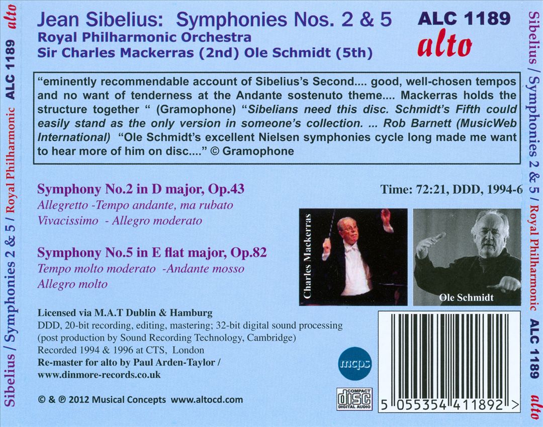 Sibelius: Symphonies Nos. 2 & 5 cover art