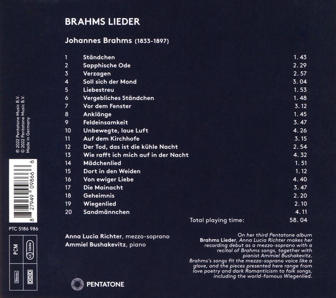 Brahms: Lieder cover art
