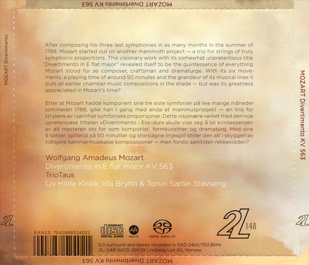Mozart: Divertimento KV 563 cover art