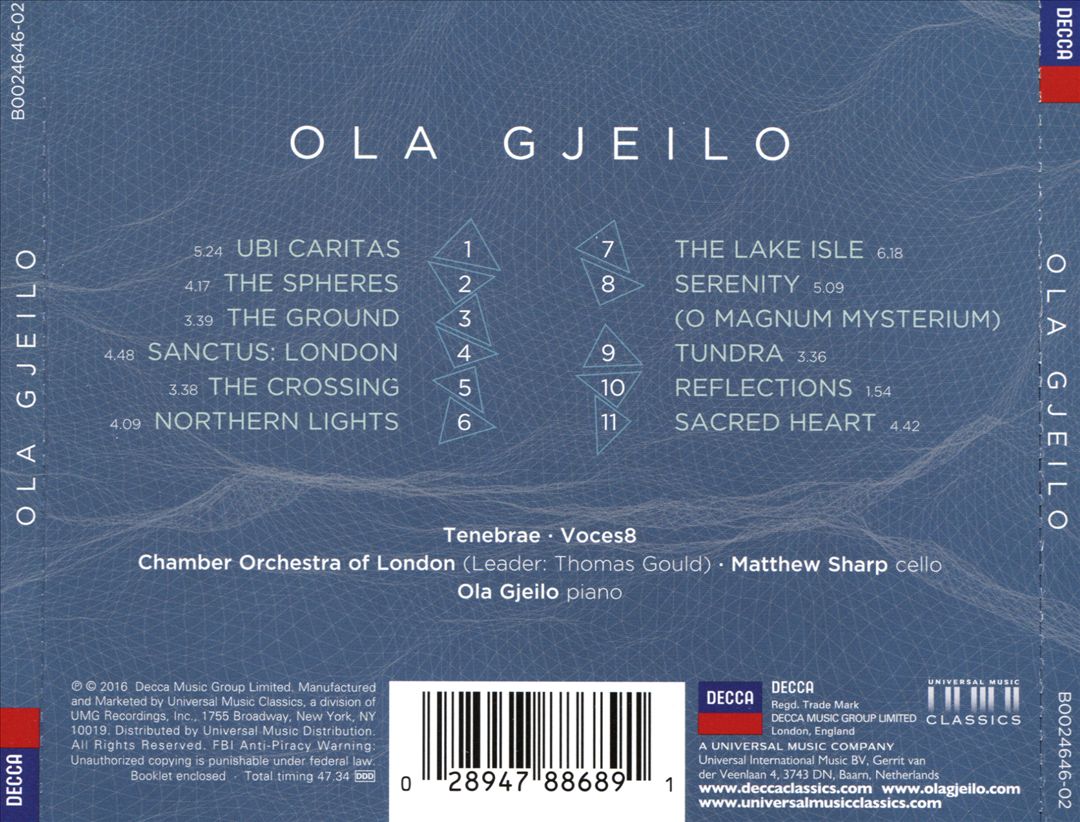 Ola Gjeilo: Voices, Piano, Strings cover art