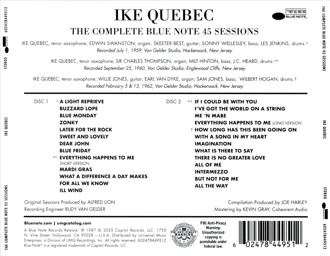Complete 45 Sessions [Blue Note Tone Poet Edition] [2 CD] cover art