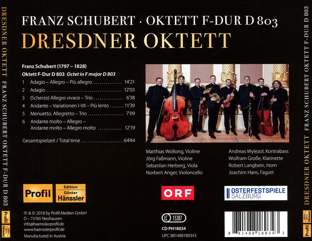 Schubert: Oktett F-Dur D 803 cover art