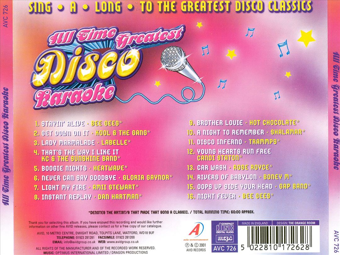 Karaoke: All Time Greatest Disco Karaoke cover art