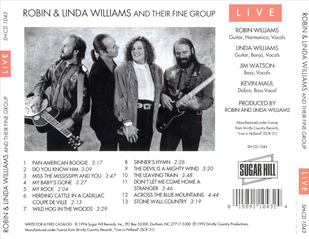 Robin & Linda Williams & Their Fine Group Live cover art