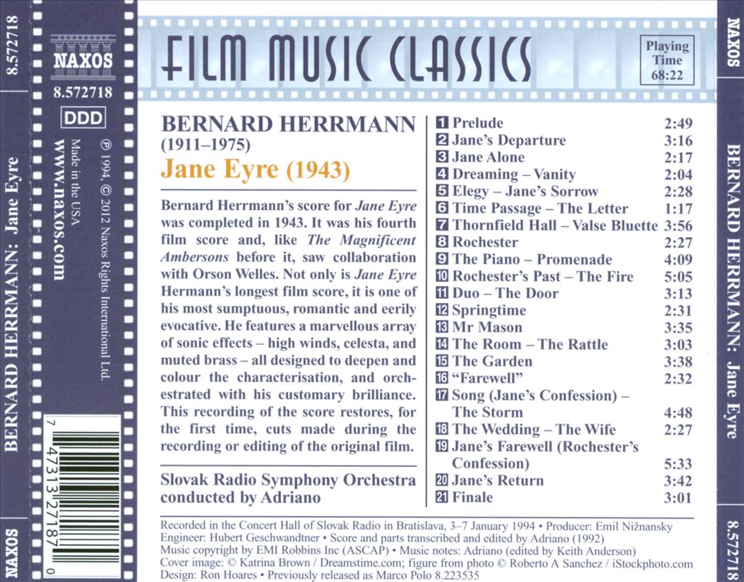 Bernard Herrmann: Jane Eyre cover art