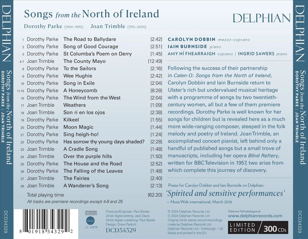 Songs from the North of Ireland: Dorothy Parke / Joan Trimble cover art